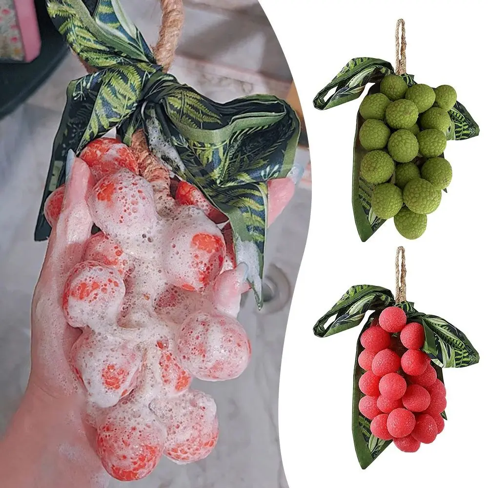 

Креативное холодное мыло с имитацией личи, насыщенная пена, подвесное очищающее мыло, нежное, можно разрезать, мыло ручной работы для душа