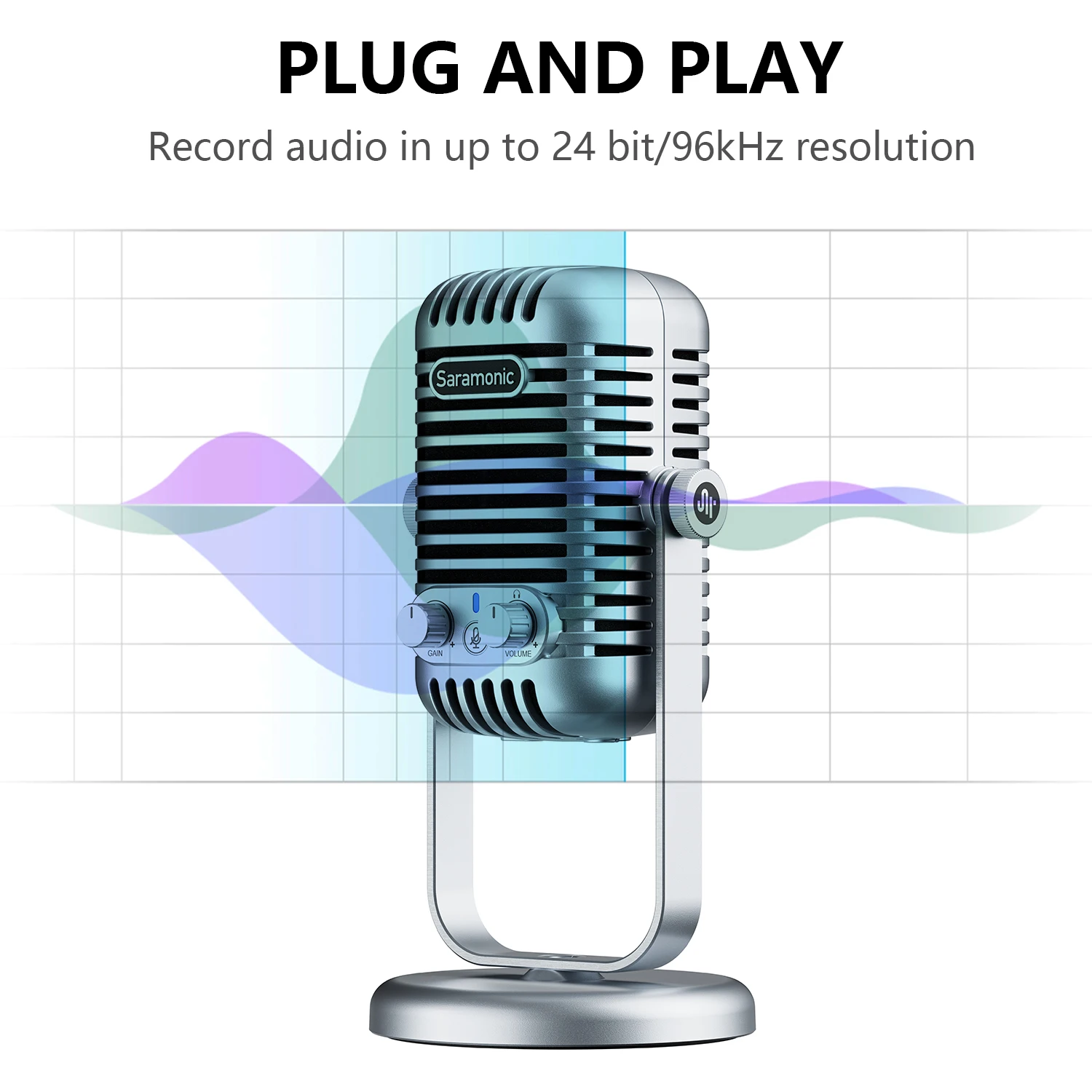 ميكروفون USB لسطح المكتب Saramonic Xmic Z5 لأجهزة Android اللوحية Mac Windows وأجهزة الكمبيوتر المنزلية وتسجيل البث والبث