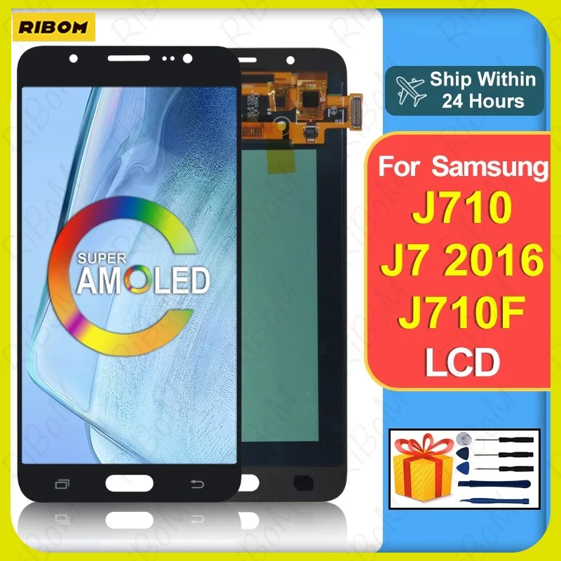 New Super AMOLED For Samsung Galaxy J7 2016 LCD J710 Display J710FN J710F Touch Screen Digitizer J710M J710G J710H