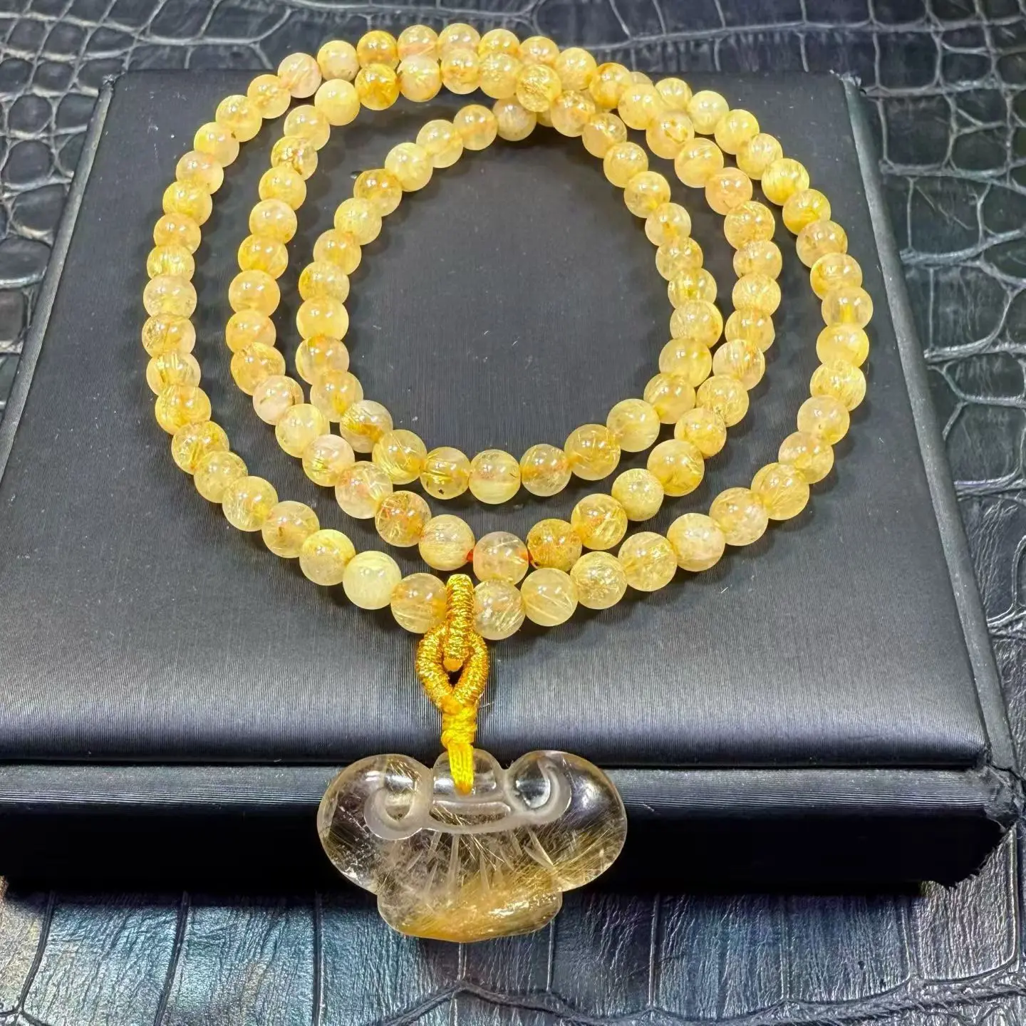 Natural Gold Rutilated Quartz Pendant Flower 5mm Rutilated Quartz Jewelry Copper Lock 40*30*13mm Men Women Brazil AAAAAAA