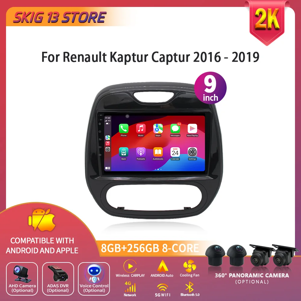 

For Renault Kaptur Captur 2016 - 2019 Android Car Head Unit Radio Multimedia Navigation GPS Carplay Stereo 2 Din Touch Screen