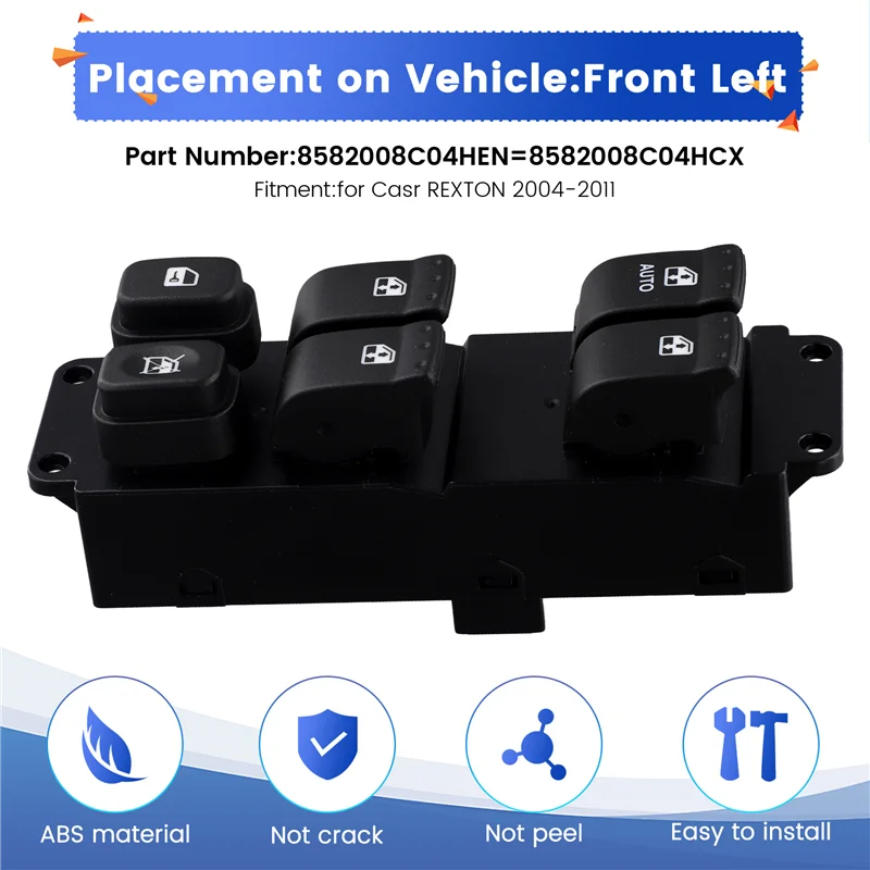 مفتاح رئيسي لنافذة السيارة عالي الجودة لسيارة سانج يونج ريكستون 2004-2011 8582008C04HEN=8582008C04HCX #4