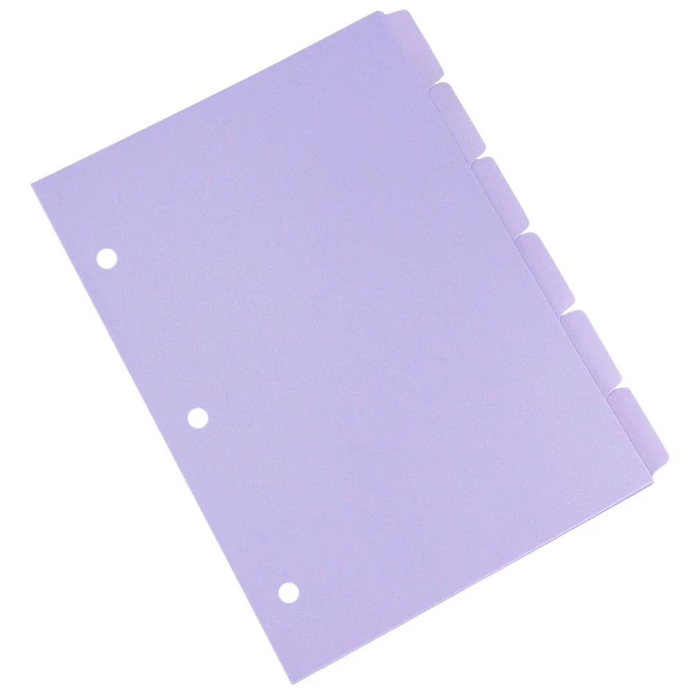 

8 Pcs Lilac Notebook Dividers PP Writable Tabs 6 Hole A4 Separator Pages Binder Index Organizers Colored Detachable