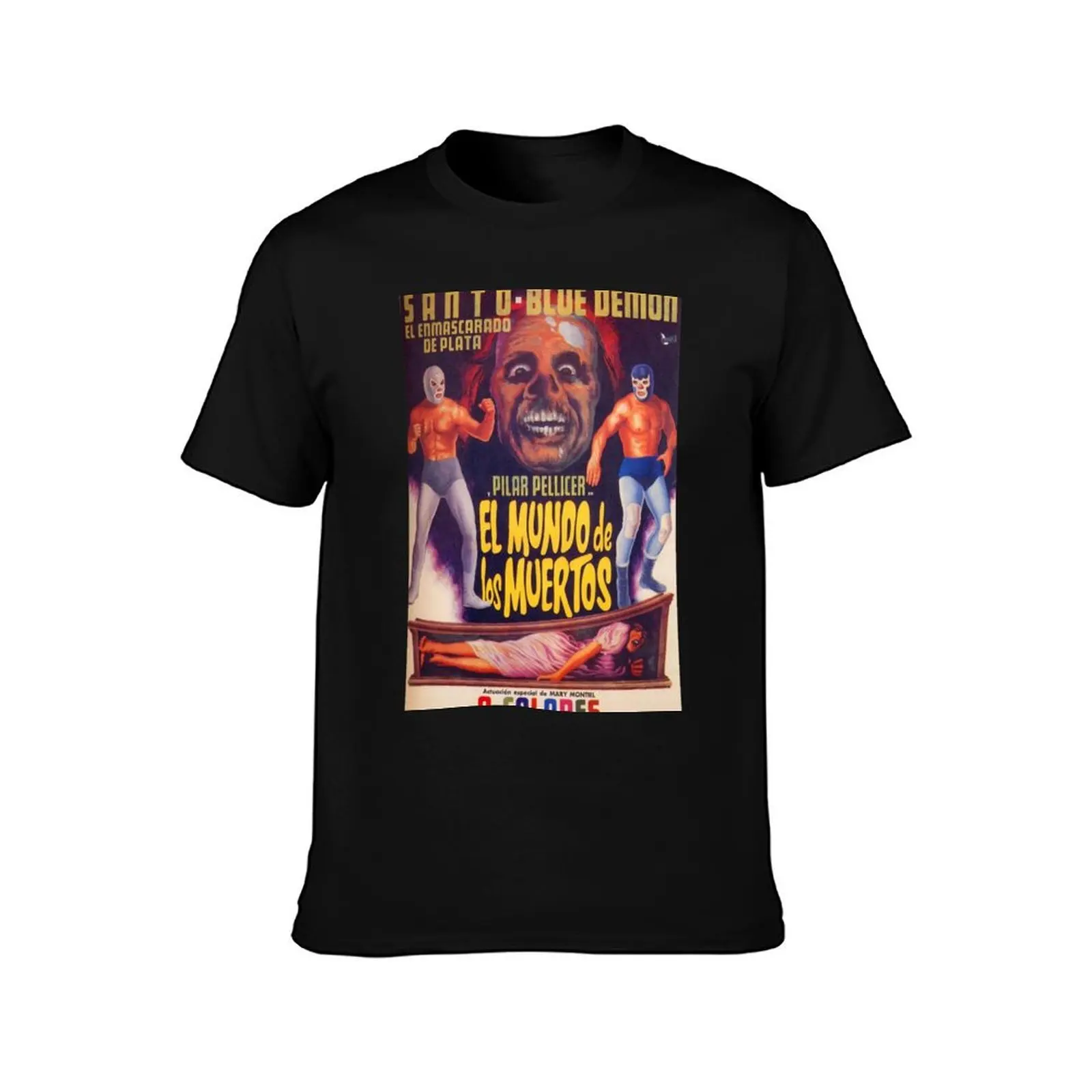 Santo Blue Demon El Mundo De Los Muertos T-Shirt Plus Size Non-Shrink T-Shirt