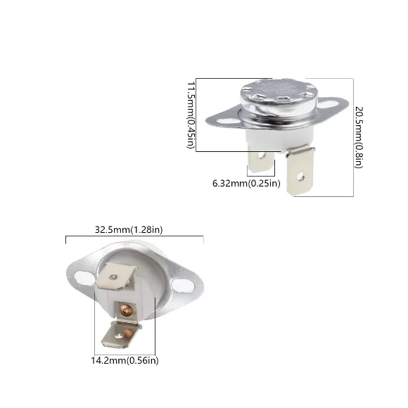 Sensore di temperatura KSD301/302 16A 250V 40-180 gradi termostato normalmente chiuso in ceramica 85/95/100/125/180C