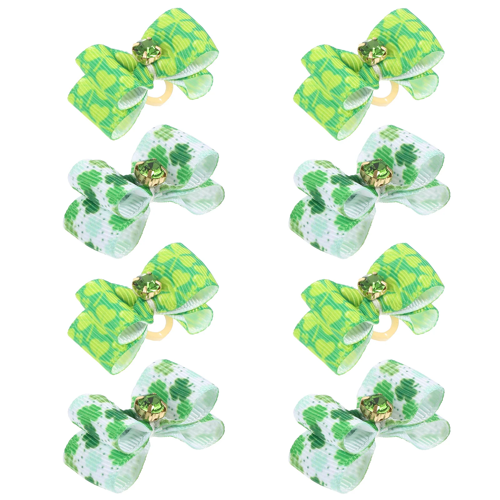 

10pcs Pet Hair Ties For Dogs Small Size St Patrick'S Day Dog Accessories Decorative Hairbands Puppy Bows Rubber Bands Party