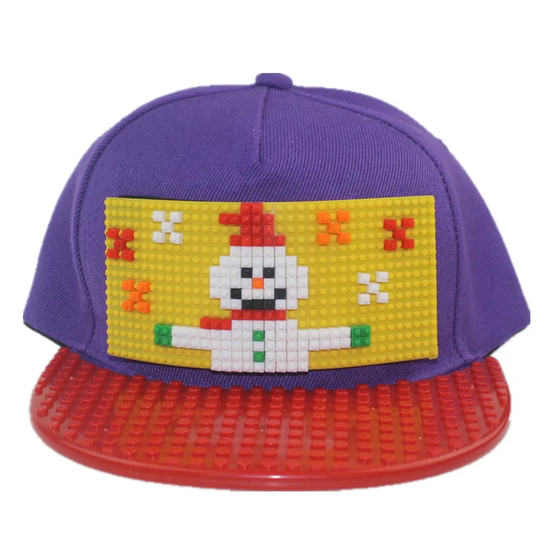 Cartoon Patchwork Baseball Caps DIY Blocks Snapback Hats Hip Hop Hat for Men Women Detachable Pixels Dad Hats Cap Kids Adults