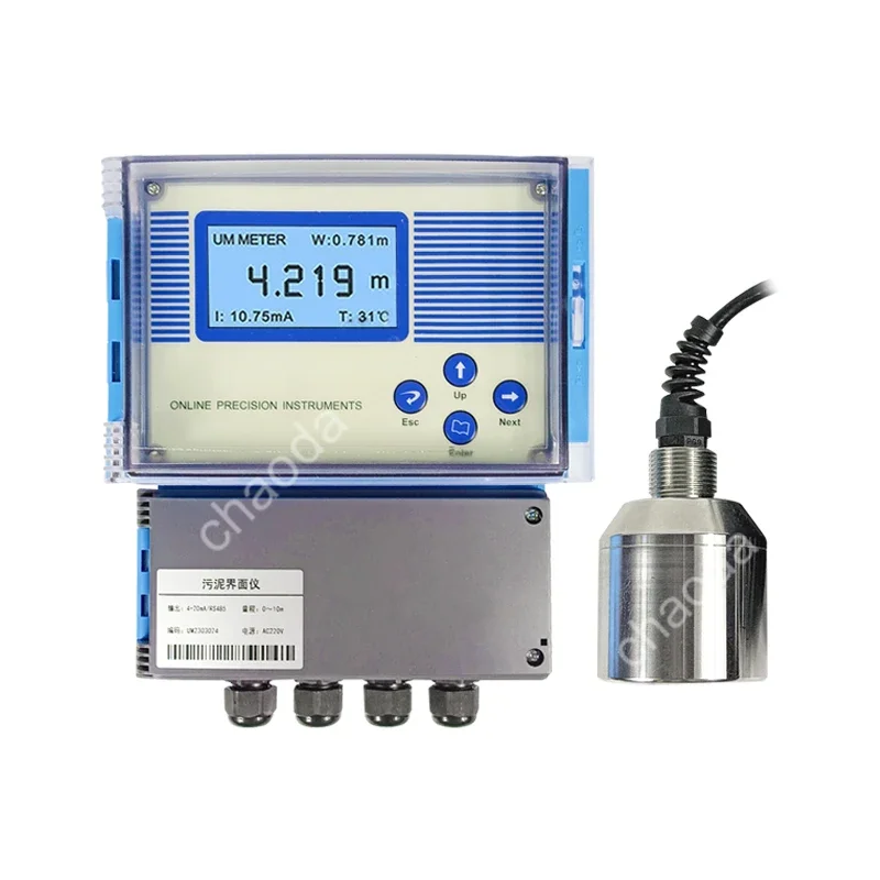 Industrial online ultrasonic sludge interface instrument sludge water measurement instrument sludge thickness detector mud level