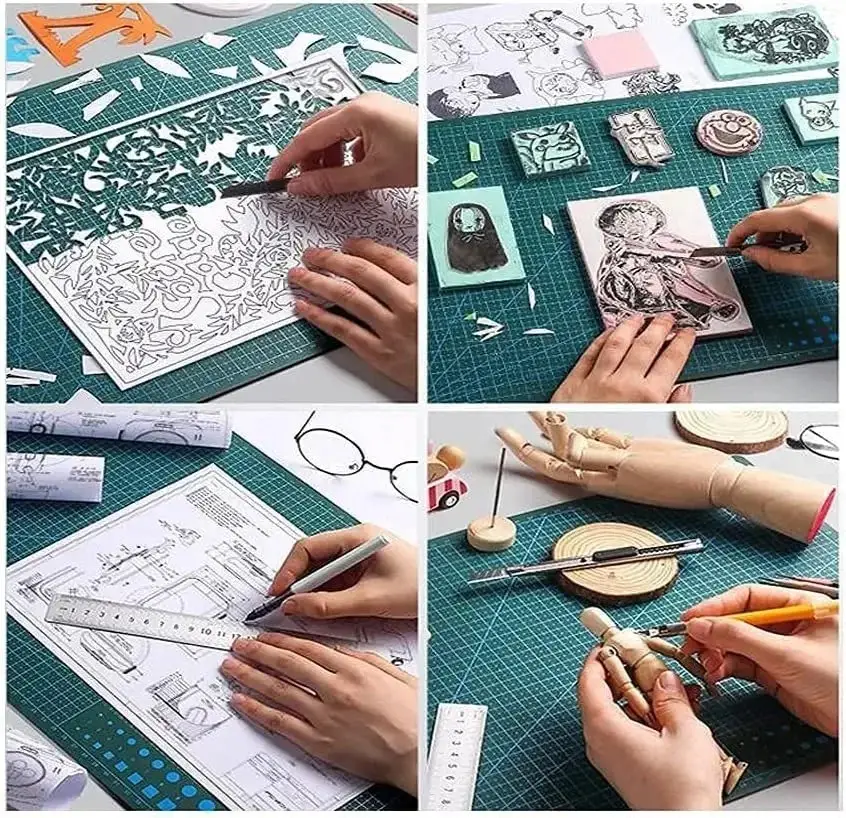 Tapete de corte de pvc a3 a4 a5, bancada de trabalho, almofada de corte de retalhos, manual de costura, faca diy, placa de corte de couro, base lateral