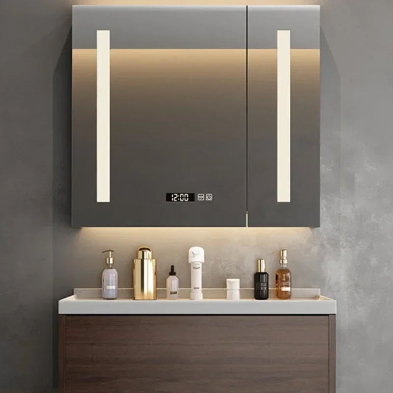 Modern Luxury Walnut Solid Wood Bathroom Cabinet Combination Wash Hands Basin Integrated Ceramic Home Furniture YX50BC