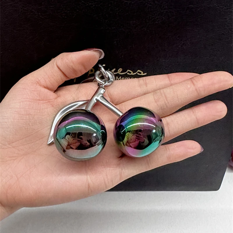 موضة التدرج اللون الكرز قلادة لمدرب حقيبة يد حقائب كتف اكسسوارات هدية المرأة الكرز قلادة كيرينغ