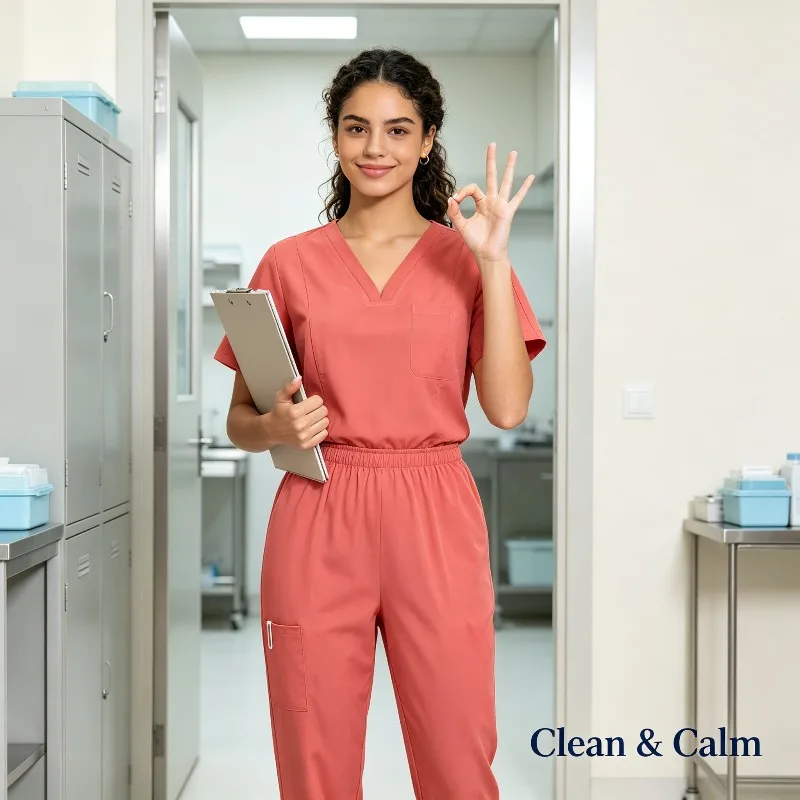 Suitable for Both Men and Women Large Size Casual Comfortable and Breathable V-neck Suit Top Fits Snugly for Long Shifts