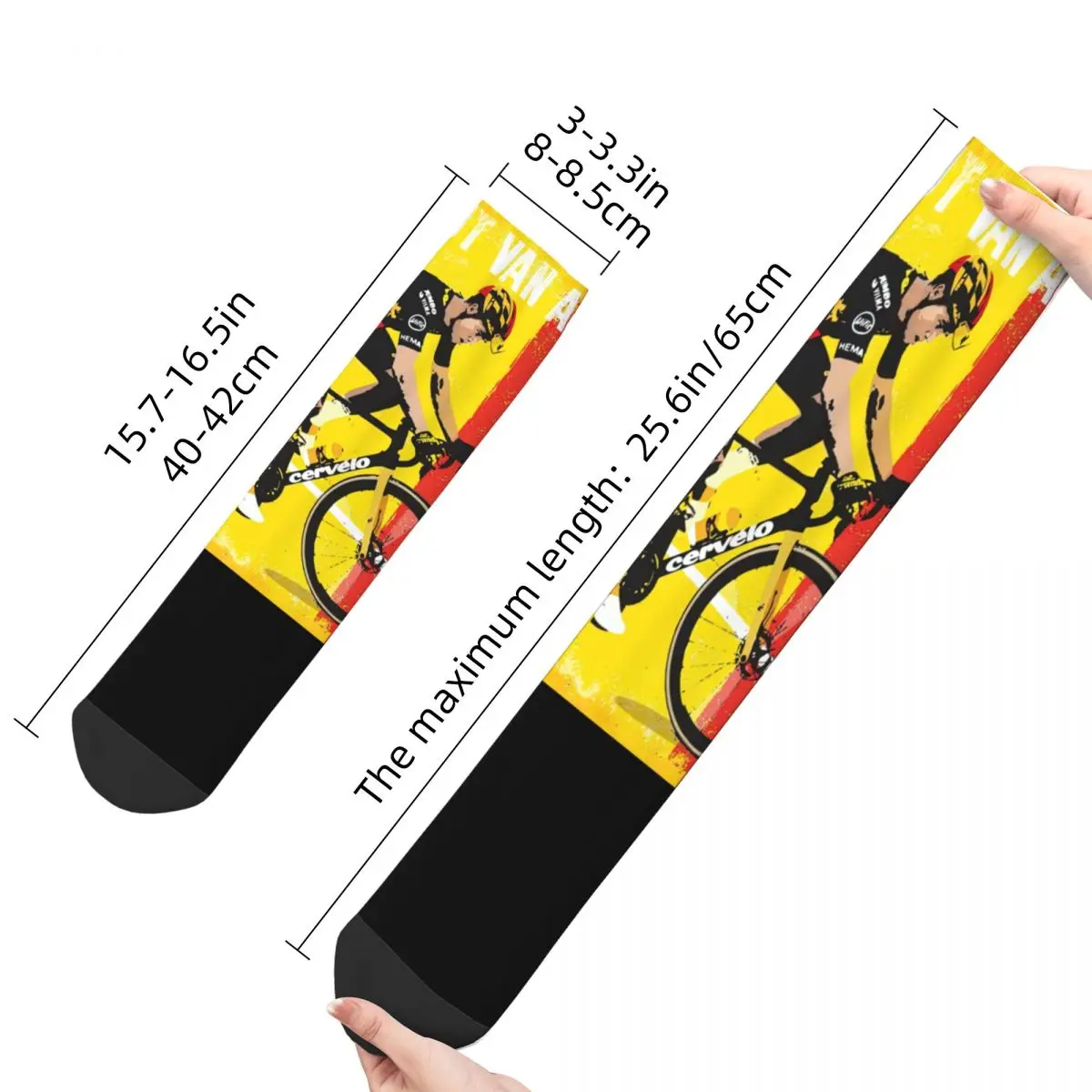 All Season Colorful Men\'s Women\'s Wout Van Aert Cycling Art Crew Socks Merch Crew Socks Super Soft