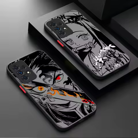 Demon Slayer Sword Matte Case For Samsung Galaxy A07 A17 A34 A54 A05 A05S A24 A14 A53 A33 A23 A52 A52S A32 A22 A12 A71 A51 A31