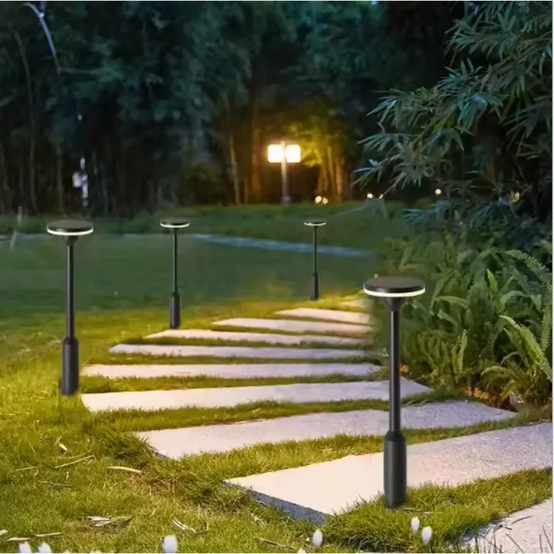 Solar Powered Garden Light Waterproof Aluminum LED Path Lamp Outdoor Lawn Decoration Floor Lighting for Yard Walkway Driveway