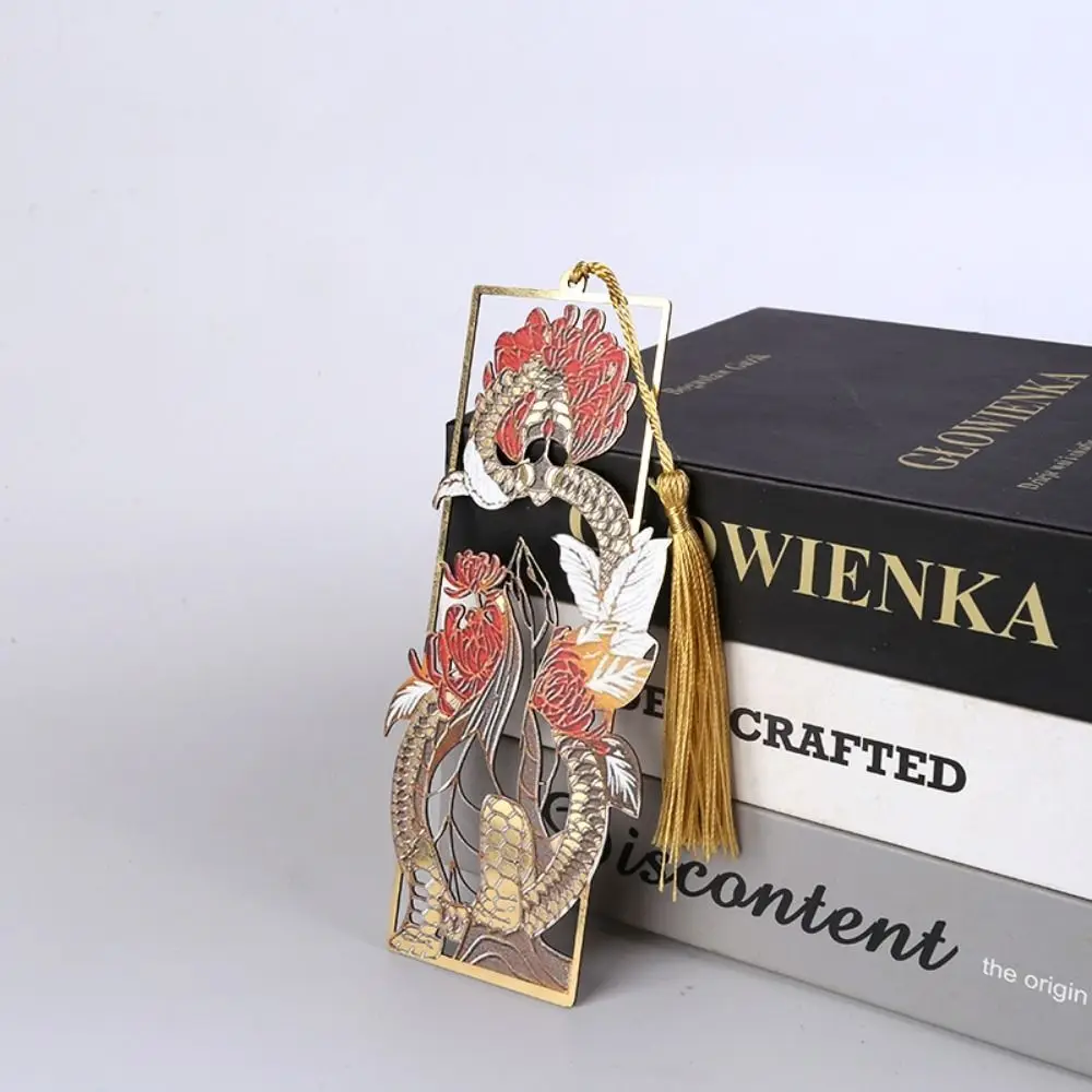 Quatro Mítico Besta Bookmarks, Página Titular, Artesanato criativo, Estilo chinês Metal livro marcadores, Suporte Retro livros