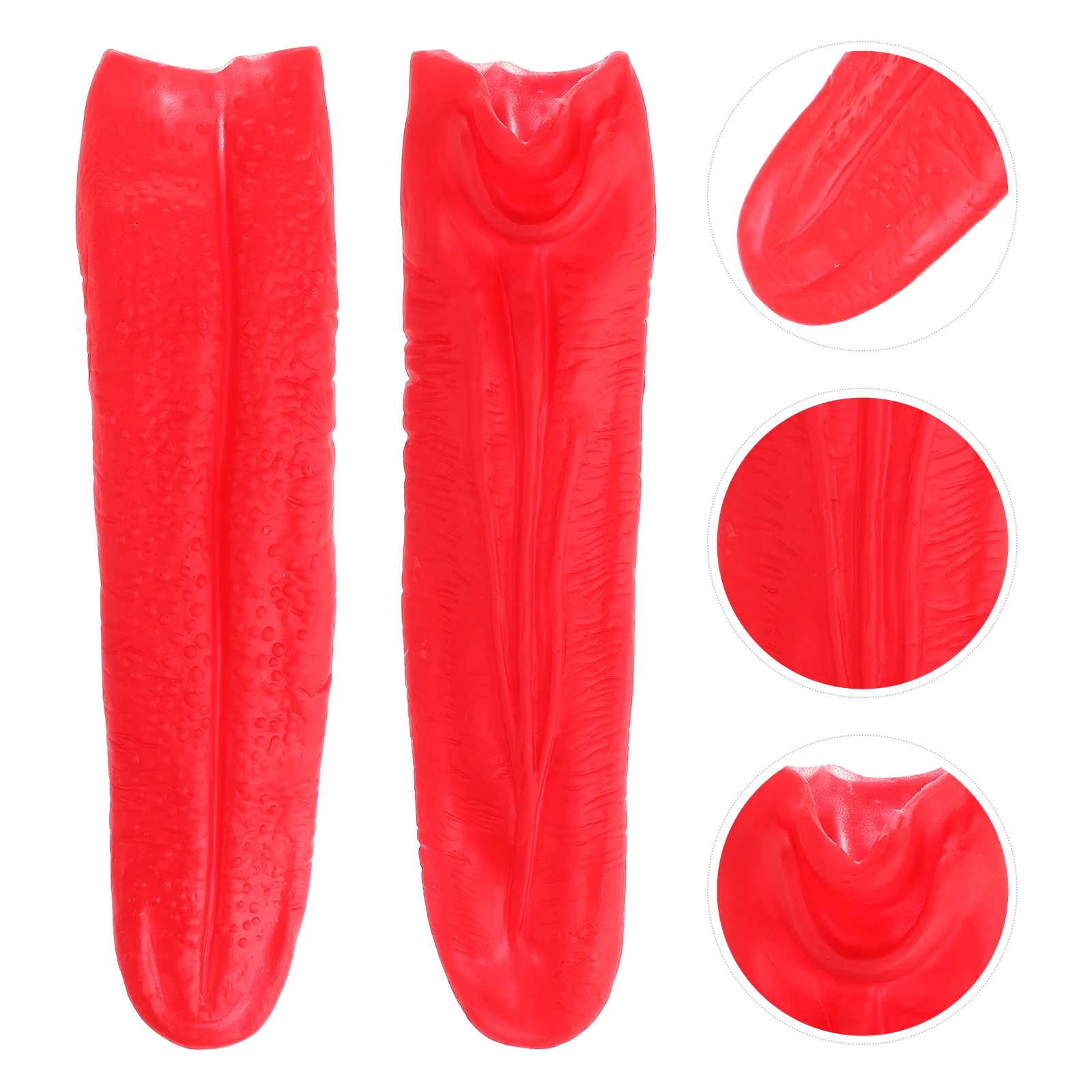 2pcs Long Realistic Halloween Props Tongue Eco-friendly Scary Party Prank Halloween Cosplay Fake Fake Tongue ElasticToy