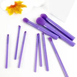 10PCS Purple Makeup Brushes Set Portable Travel Kit with Soft Hair Powder Brush Setting Brush Eyeshadow Brush foundation Brush