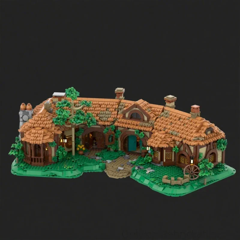 5980pcs MOC Lordes Of The Ringsing GreenDragonInn Rustic Cozy Tavern DIY Model Building Blocks Birthday Toys Gift
