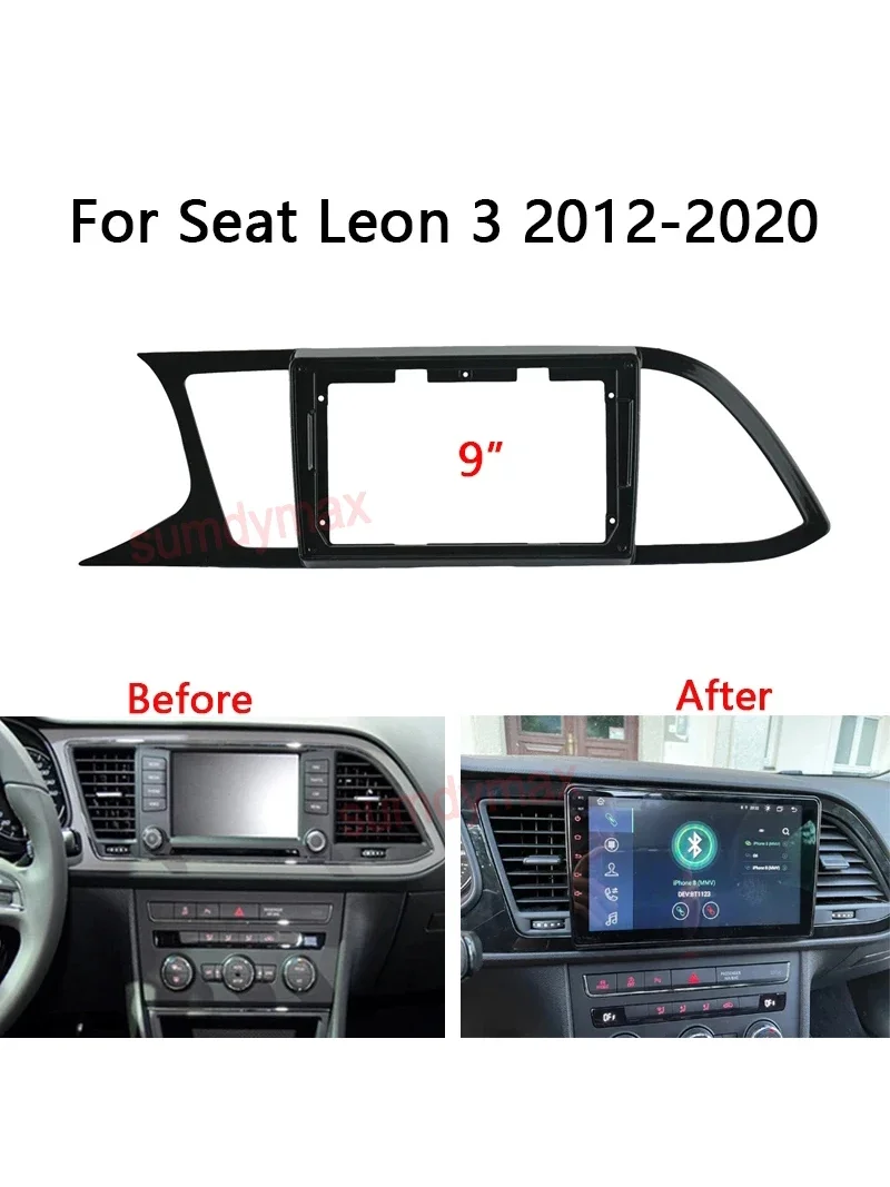 9 inch Car DVD Frame Audio Dash Trim Kits Facia Panel Radio Player screen 2 Din For Seat Leon 3 2012 - 2020 car Panel