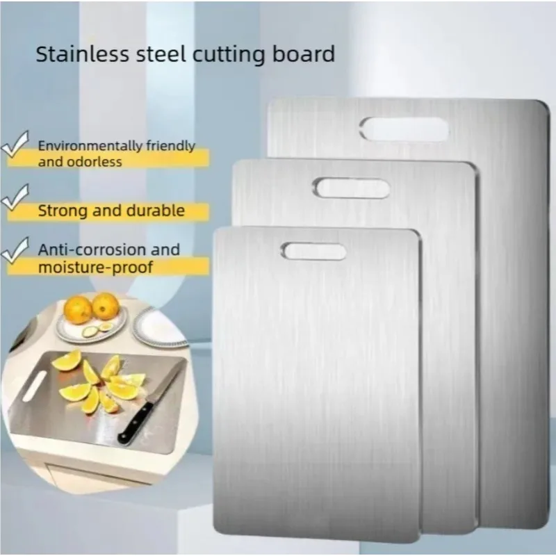 Commercial 316 Stainless Steel Cutting Board Double Sided Anti Mold Kitchen Restaurant Dough Rolling Board