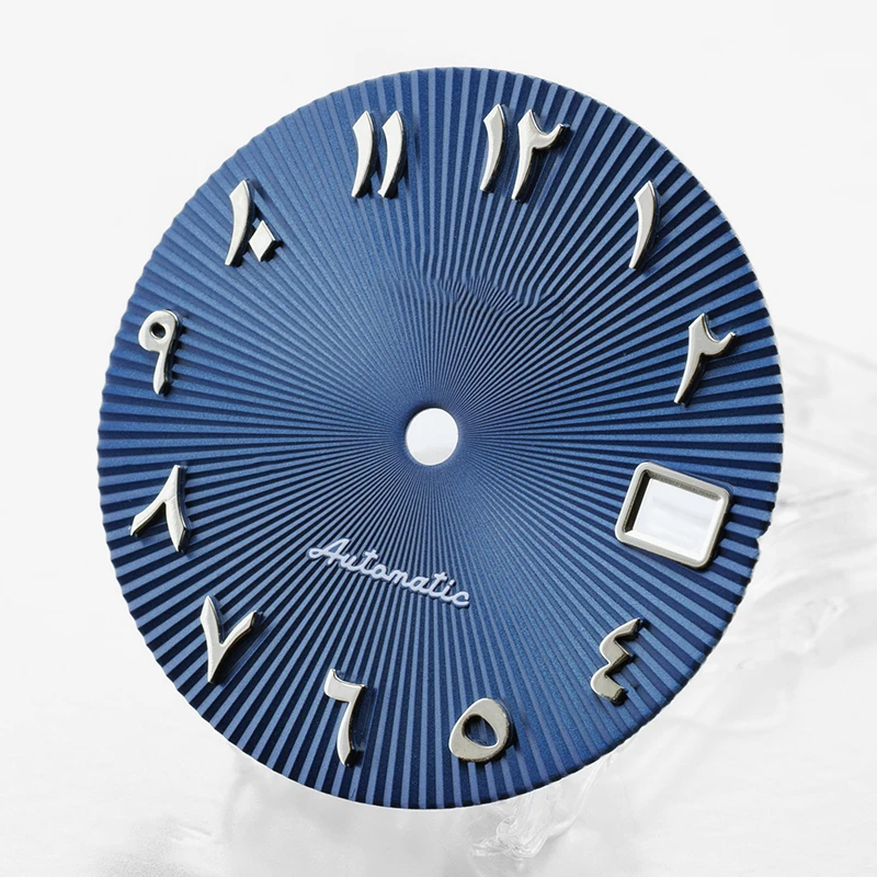 NH35 dial S dial 28.5mm diameter Arabic numerals radial texture calendar fit for NH35/36 movement watch modification accessories