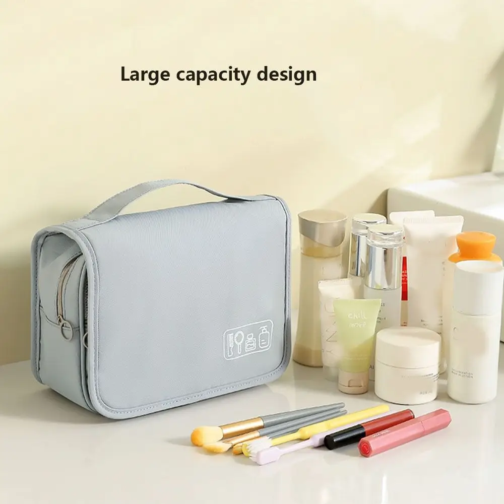 Large Capacity Hanging Toiletry Bag Waterproof Multi-compartment Women Makeup Bag Space Saving Foldable Cosmetic Bag