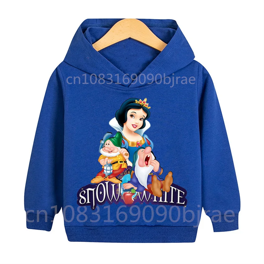 Snow White Dwarfs Casual Hoodies Clothes Princess Anna Fashion Cartoon Children Autumn Sweatshirt Pullover Boys Girls Top Kids