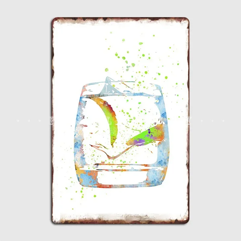 Glass Of Gin Metal …