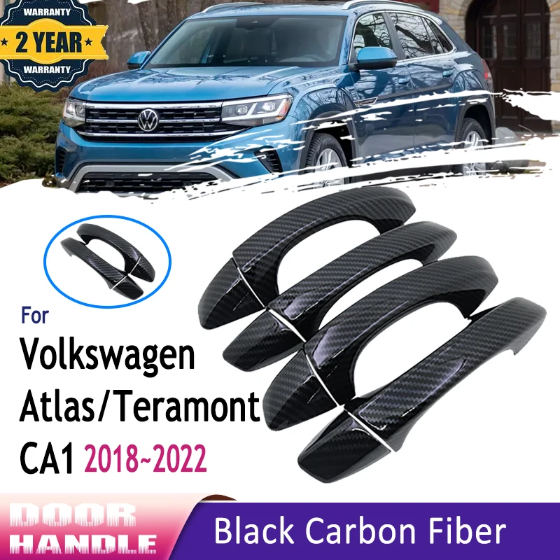

Внешние аксессуары из углеродного волокна для Volkswagen VW Atlas 2022 Teramont CA1 2018 ~ 2022 2019 2020 2021, дверная ручка, автомобильные аксессуары