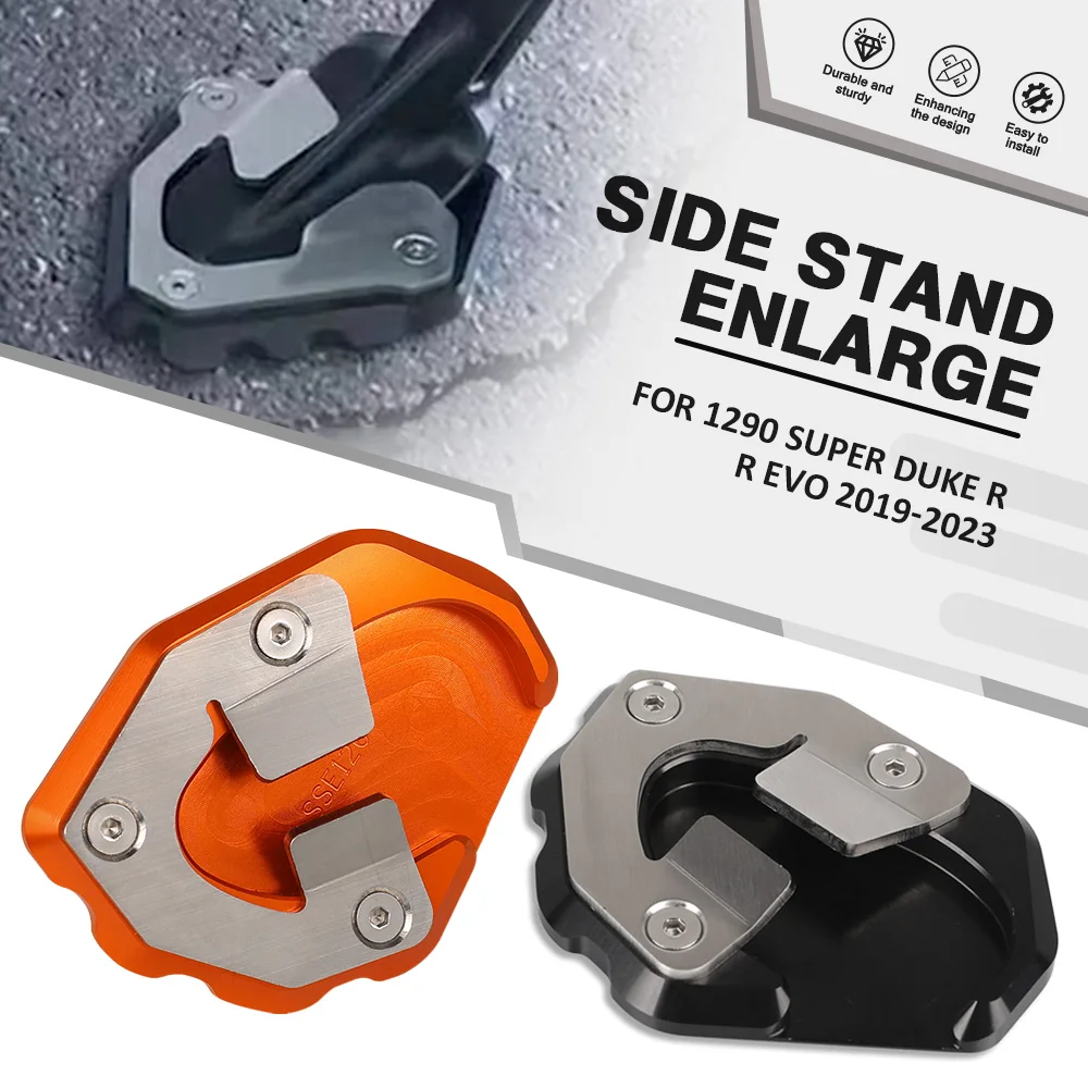 For 1290 Super Duke R R Evo 2019-2023 Aluminum Motorcycle Kickstand Extender Foot Side Stand Extension Foot Pad Support Plate