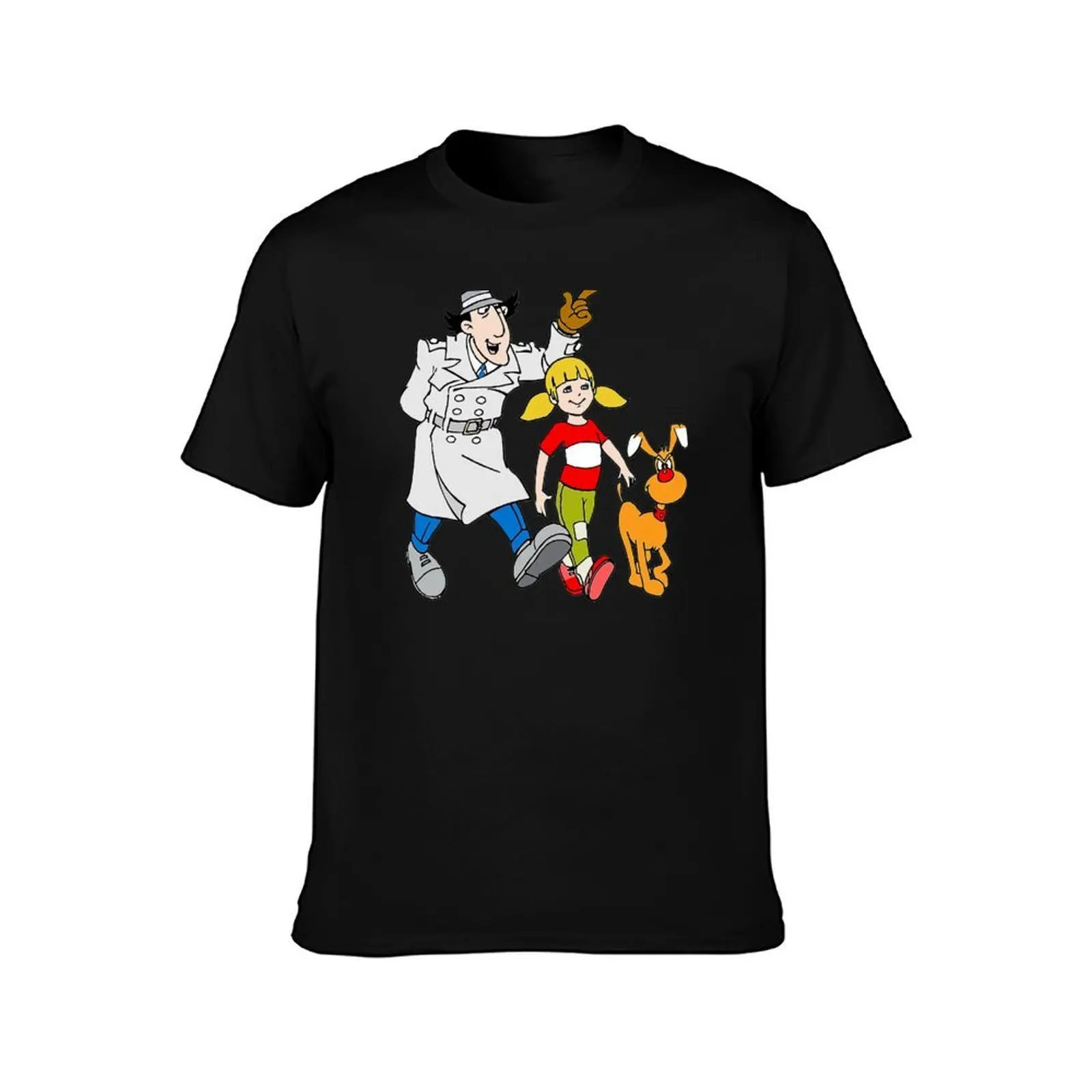 Hallo Inspector T-Shirt, Summer Casual Cotton Tee, Oversized Streetwear Tops, Vintage Graphic Print, Loose Fit Short Sleeve