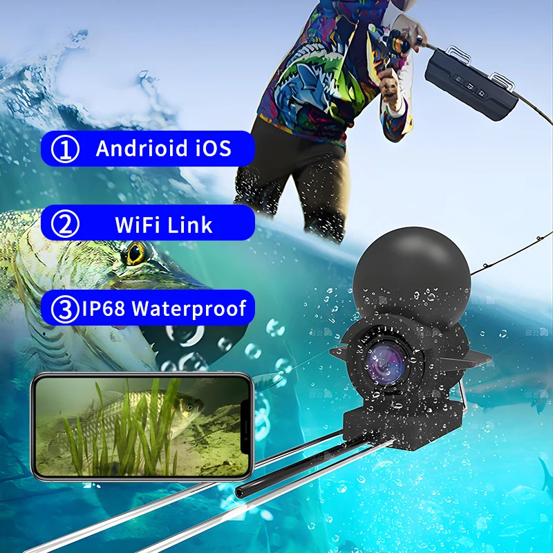 fish camera accessories CanFish CF1 Multi-Angle Holder for Ice & Carp Fishing Immerse In Expansive Vision Delve into the depths with Fishing Cam Xs 136  lens Portable Underwater Fishing Camera with