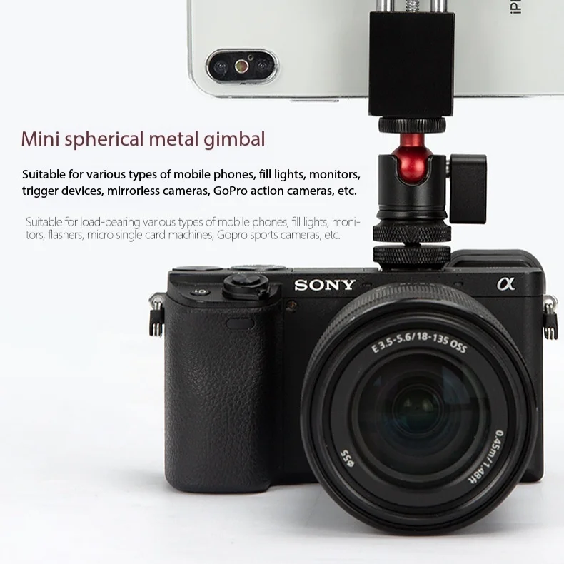 Spherical Mini Gimbal 360 Degree Rotating Digital SLR Camera Small Qimbal Tripod Live Streaming Mobile Phone Qimbal