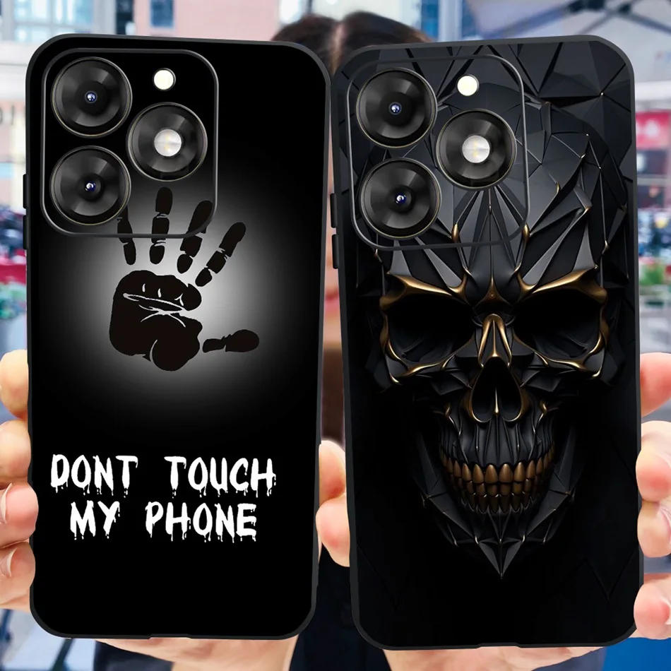 For ITEL A70 Case ItelA70 A665L Fashion Cool Pattern Soft Silicone TPU Black Color Phone Cases