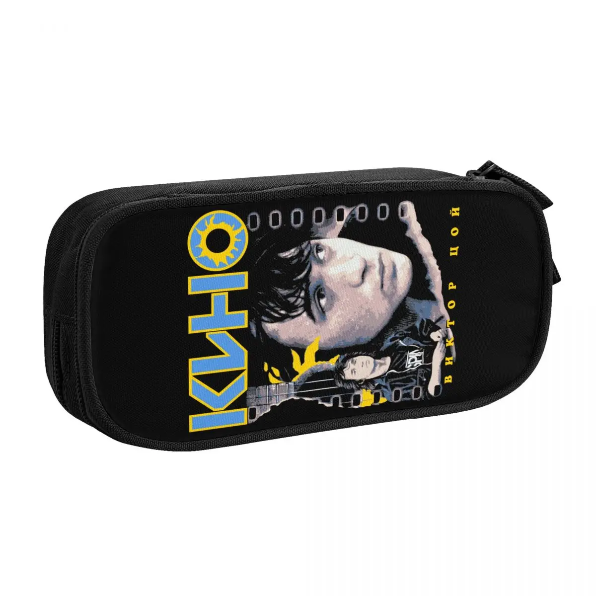 Custom Classic Vintage Viktor Tsoi Kino Cute Pencil Cases Girls Boys Large Storage Rusian Rock Pencil Pouch Students Stationery