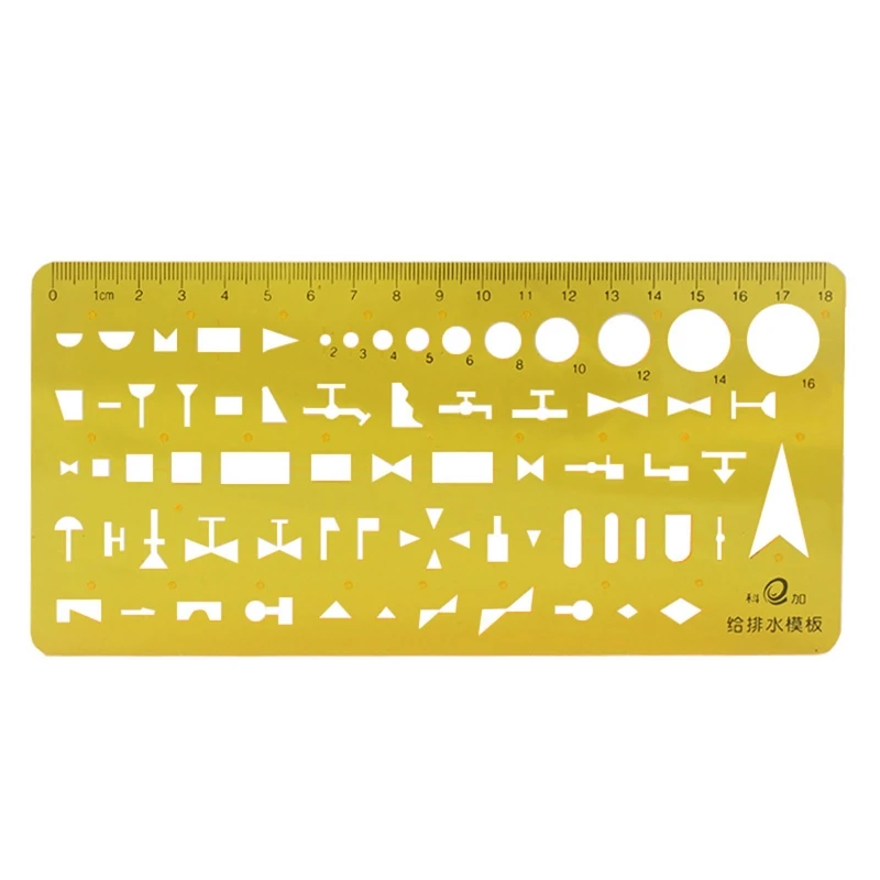 Geometric Drawing Template Drafting Stencil Measuring Tool Plastic Ruler for Architecture Office Study Design Building