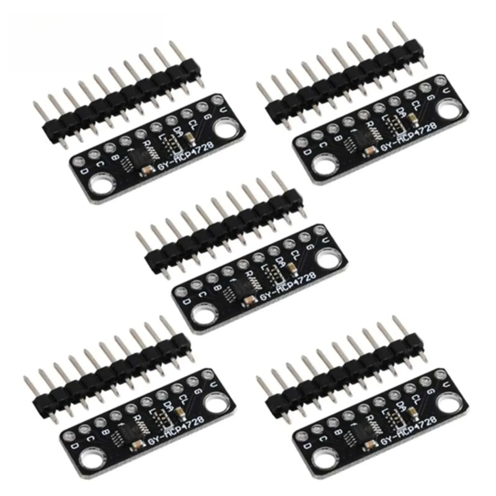 5PCS GY-MCP4728 12-Bit DAC Module with EEPROM High Precision Digital to Analog Converter Board for Arduino Development DIY Kit