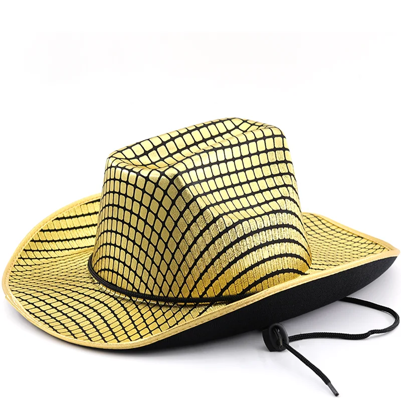 Hot Girl Fashion PU Leather lattice Hat Pattern Panama Jazz Hat Western Cowboy Hat Lady Cute Retro Vacation Men Women Casual Cap