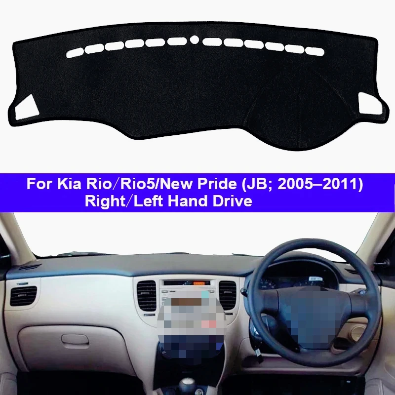 Car Dashboard Cover Dash Mat Carpet For Kia Rio New Pride Rio5 JB 2005-2011 LHD /RHD 2 Layers Sunshade