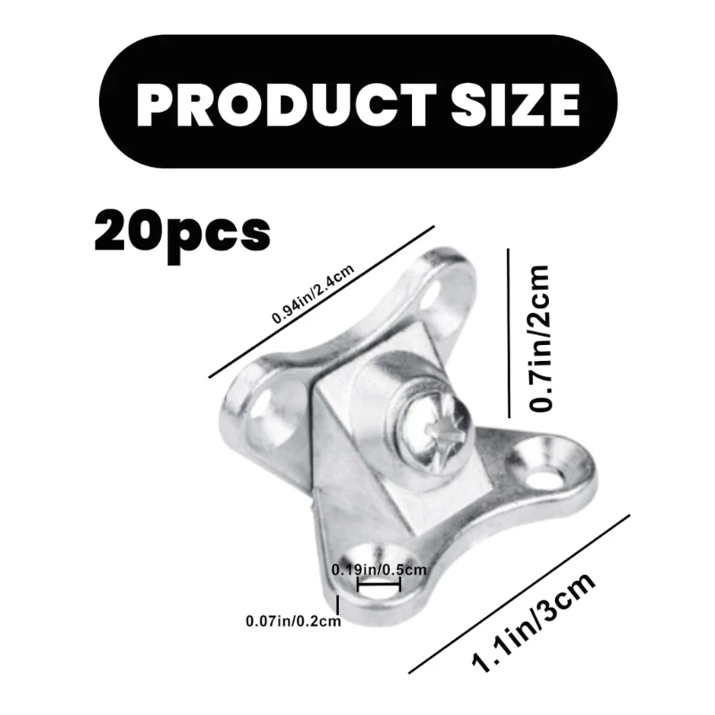 20 Pcs Removable Combination Butterfly Corner Code Zinc Alloy Corner Brace Metal Brackets Mounting Dropship