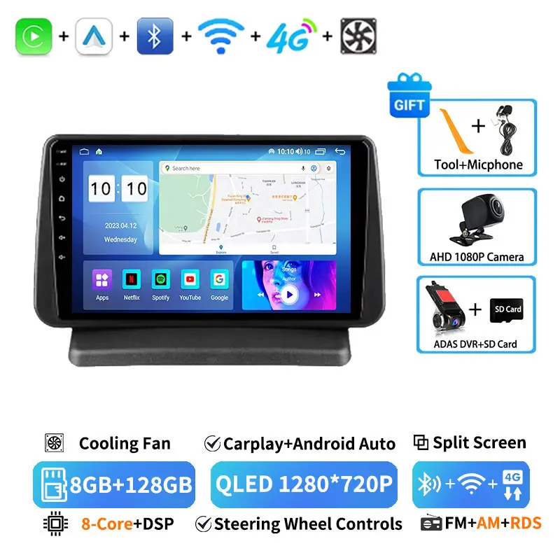 Draadloze Carplay Android 15 voor Nissan Note E11 2005 - 2013 Stereo 360 Camera Autoradio BT GPS WIFI 4G LTE DSP Videospeler RDS