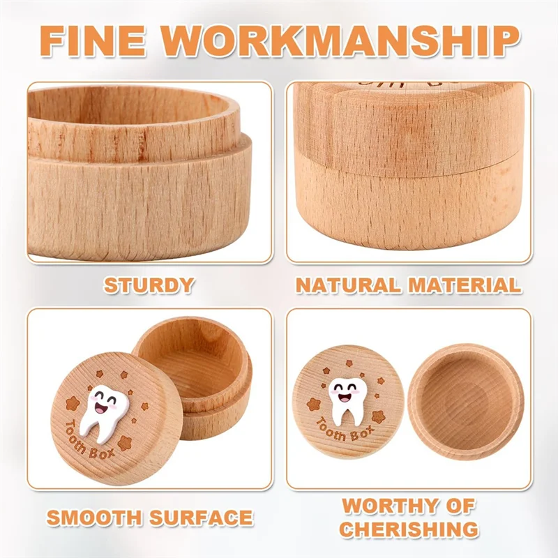 

B49B-резная коробка феи, деревянная коробка для хранения зубов для контейнера для потерянных зубов, милый держатель для зубов для мальчиков и девочек, детей на день рождения