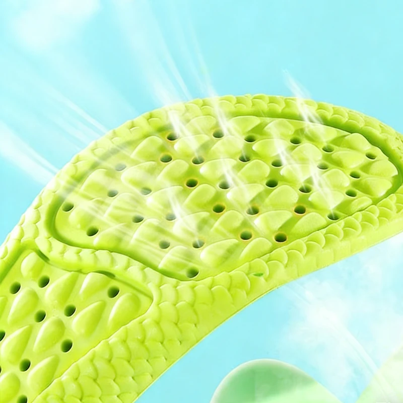 Palmilhas ortopédicas esportivas de espuma de memória, palmilhas absorventes de choque para mulheres e homens, respiráveis, anti-odorantes, almofada de sapatos