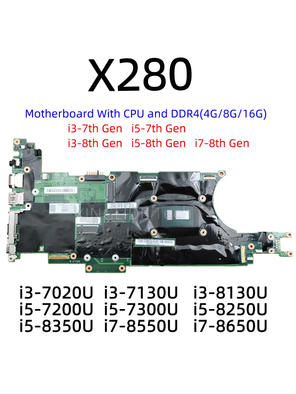 EX280 NM-B521 For Laptop Lenovo ThinkPad X280 Motherboard With I3