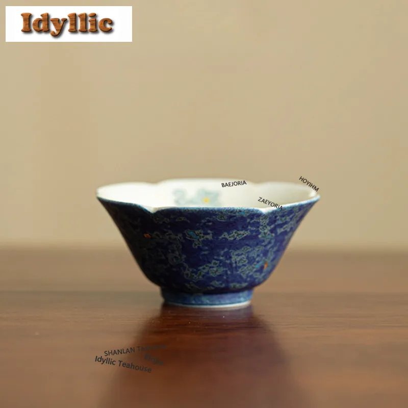 

Чайная чашка с золотыми вкраплениями и узором бабочки, 75 мл, традиционный набор чашек для чая, чашка для дегустации ароматов, чашки Chazhan Master