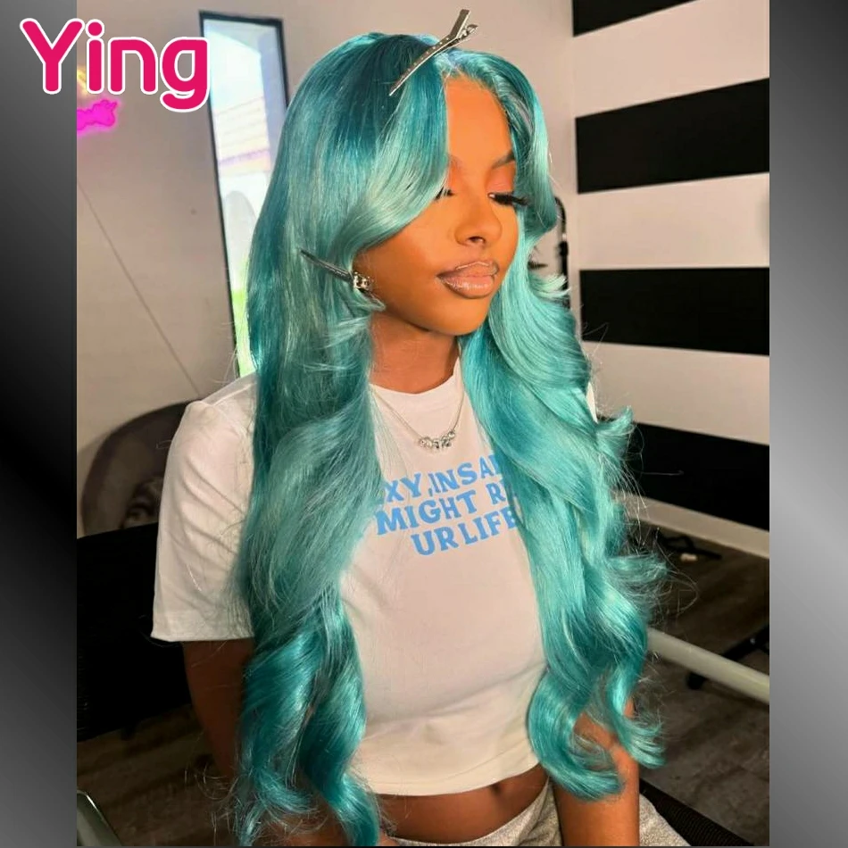 

Crystal Blue Colored 12A Body Wave 13x4 13x6 Lace Frontal Wigs High Density PrePlucked Brazilia 5x5 Closure Wigs For Black Women