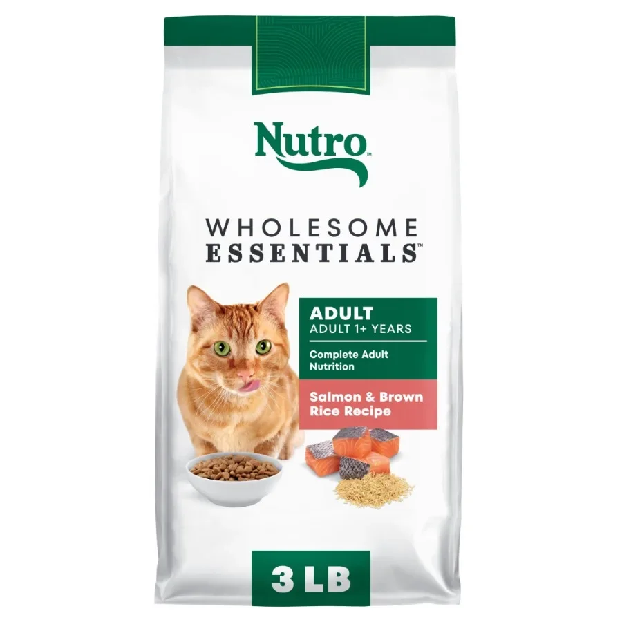 Wholesome Essentials Adult Dry Cat Food, Salmon and Brown Rice Recipe, 3 lbs.