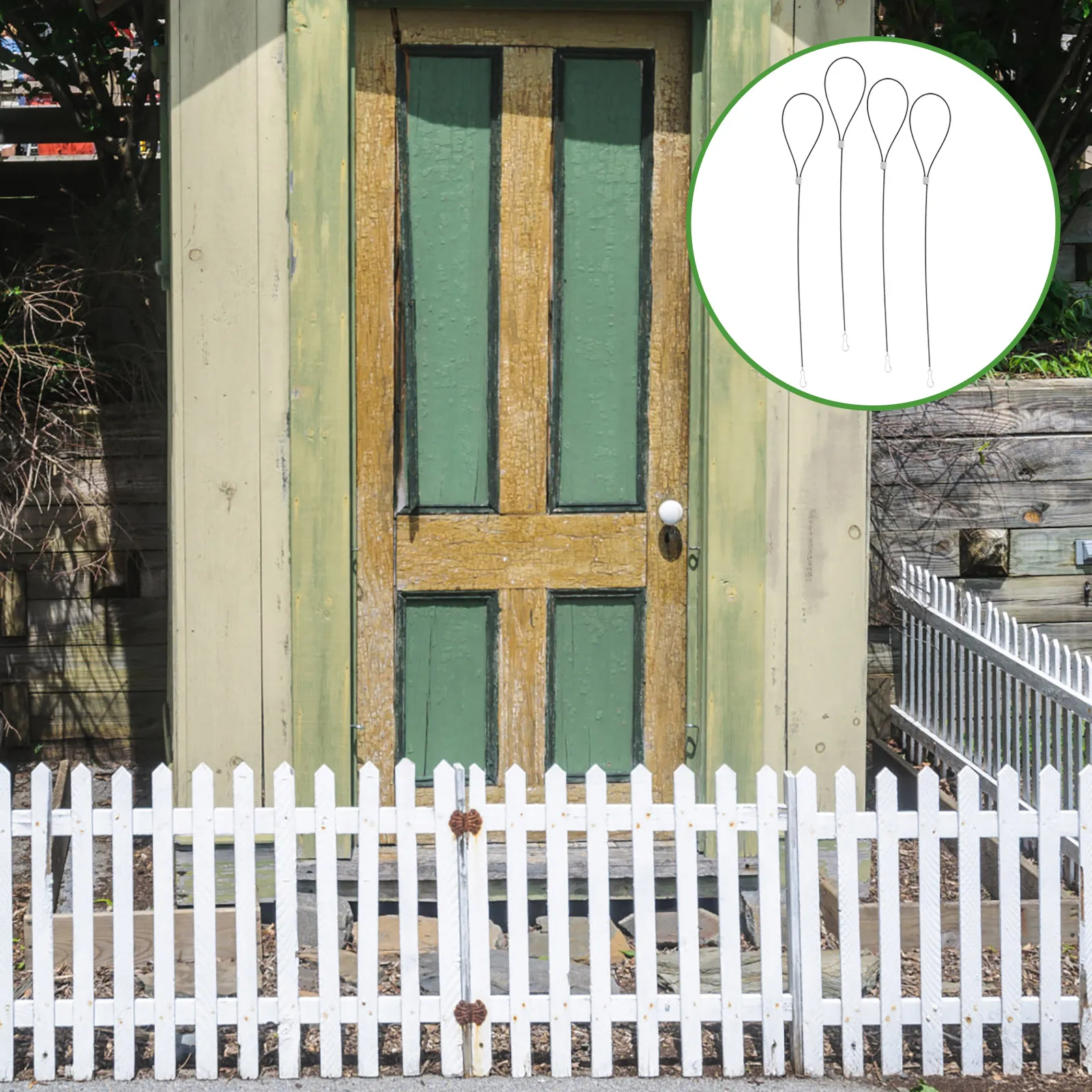 

4Pcs Gate Latch Cable Pull Stainless Steel Adjustable Gate Pull Cord for Home Yard Wooden Metal Fence Security