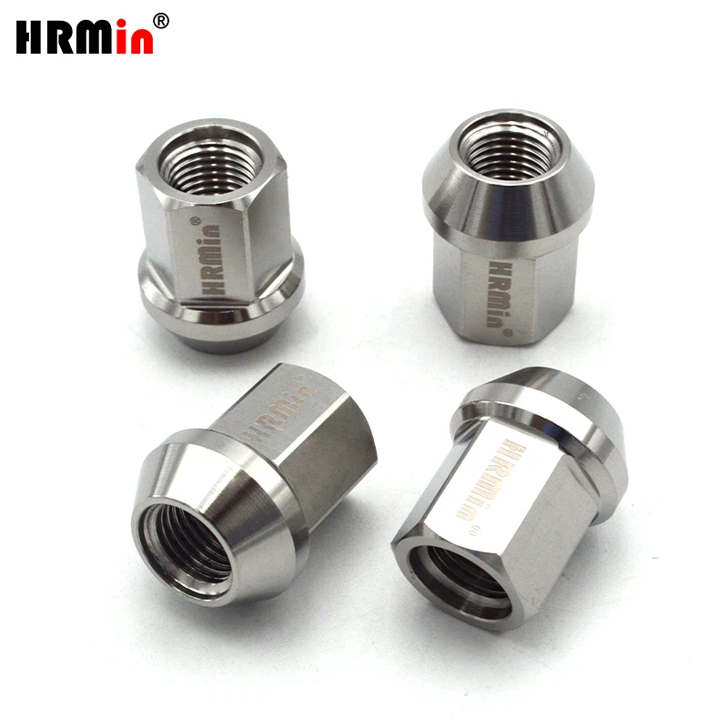 

HRMin Factory 10.9 grade Gr5 titanium cone seat wheel nut titanium nut M14x1.25x27mm for BMW,Mini Toyota supra